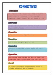 English Worksheet: connectives