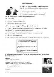 English Worksheet: Past Continuous