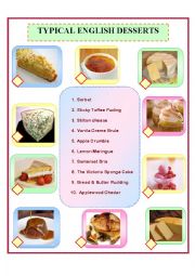 English Worksheet: Typical English Desserts