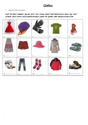 English Worksheet: clothes 