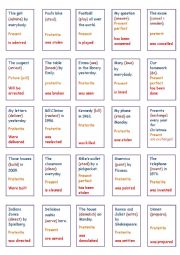 English Worksheet: cards board game - passive