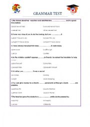 English Worksheet: Grammar test