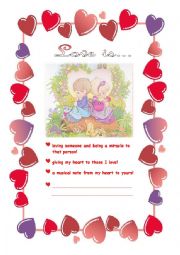 English Worksheet: Love is...