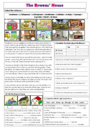 English Worksheet: The Browns house