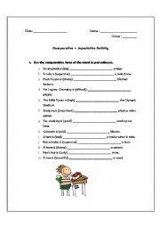 English Worksheet: Comparative and Superlative Activity