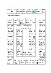 English Worksheet: Can your mother boardgame