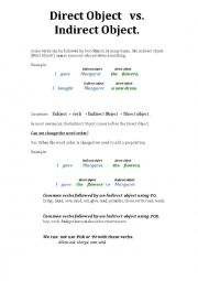 Direct object vs Indirect Object