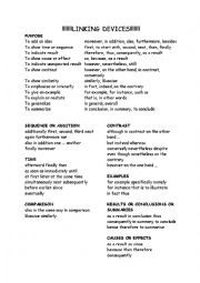 English Worksheet: linking devices