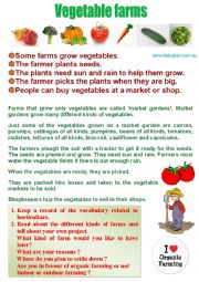 English Worksheet: Vegetable Farms (Special Farms) 