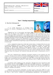 English Worksheet: Technologies - TELEMEDICINE