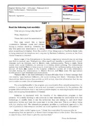 English Worksheet: TELEMEDICINE - test