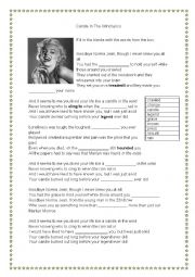 English Worksheet: Candle in the Wind (Marilyns version)