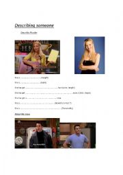 English Worksheet: Describe Phoebe ( friends)