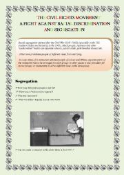 English Worksheet: Segregation in the 1950s in the USA