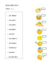 English Worksheet: how are you?