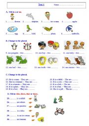 English Worksheet: Grammar test