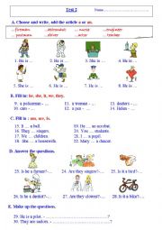 English Worksheet: Grammar test