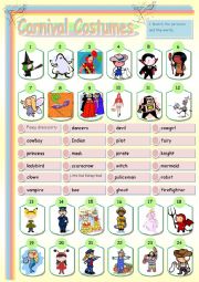 English Worksheet: Carnival Costumes