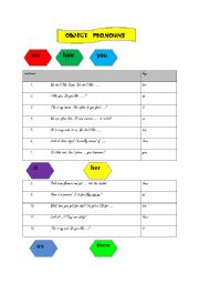 English Worksheet: Object Pronouns