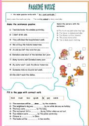 English Worksheet: passive voice