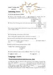 English Worksheet: English test N2