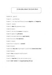 English Worksheet: role play