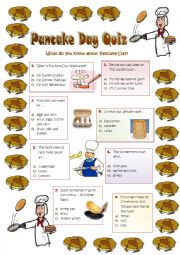 English Worksheet: PANCAKE DAY - 12th February - a quiz