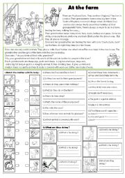 English Worksheet: At the farm