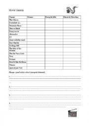 English Worksheet: Movie genres