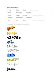 English Worksheet: numbers 0-100