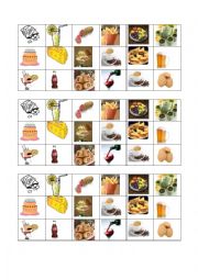 English Worksheet: food & mood cards for my some/any boardgame