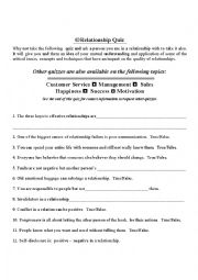 English Worksheet: Relationship