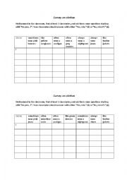 English Worksheet: Clothes - A survey