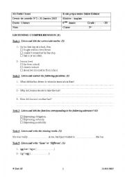 English Worksheet: 9 test 3 B 2013