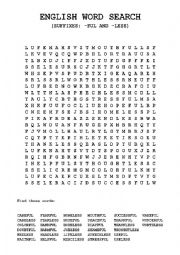 English Worksheet: Word Search - Suffixes