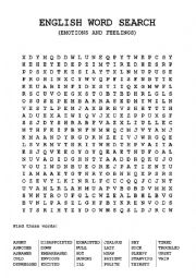 Word Search - Emotions and feelings