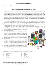 English Worksheet: Teens addiction to new technologies