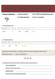 English Worksheet: Word order in Questions