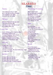 English Worksheet: Seasons Poems