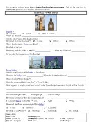 English Worksheet: webquest about london