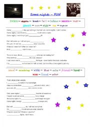 English Worksheet: SOME NIGHTS -FUN