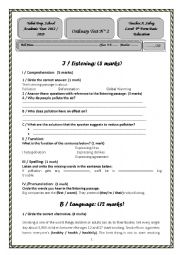 English Worksheet: Ordinary Test