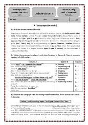 English Worksheet: A Test