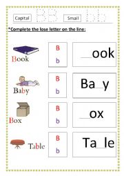 English Worksheet: The letter B