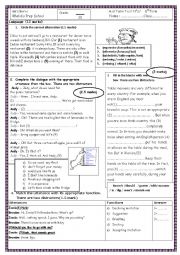English Worksheet: Mid Term Test           8th form