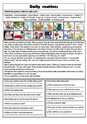 English Worksheet: Daily routines