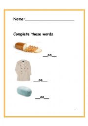 English Worksheet: Long o vowel soound