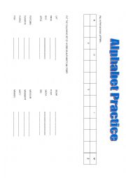 English Worksheet: ALPHABET PRACTICE