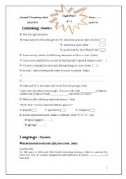 English test N2 for first form