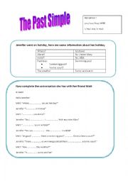 English Worksheet: Jennifers holiday